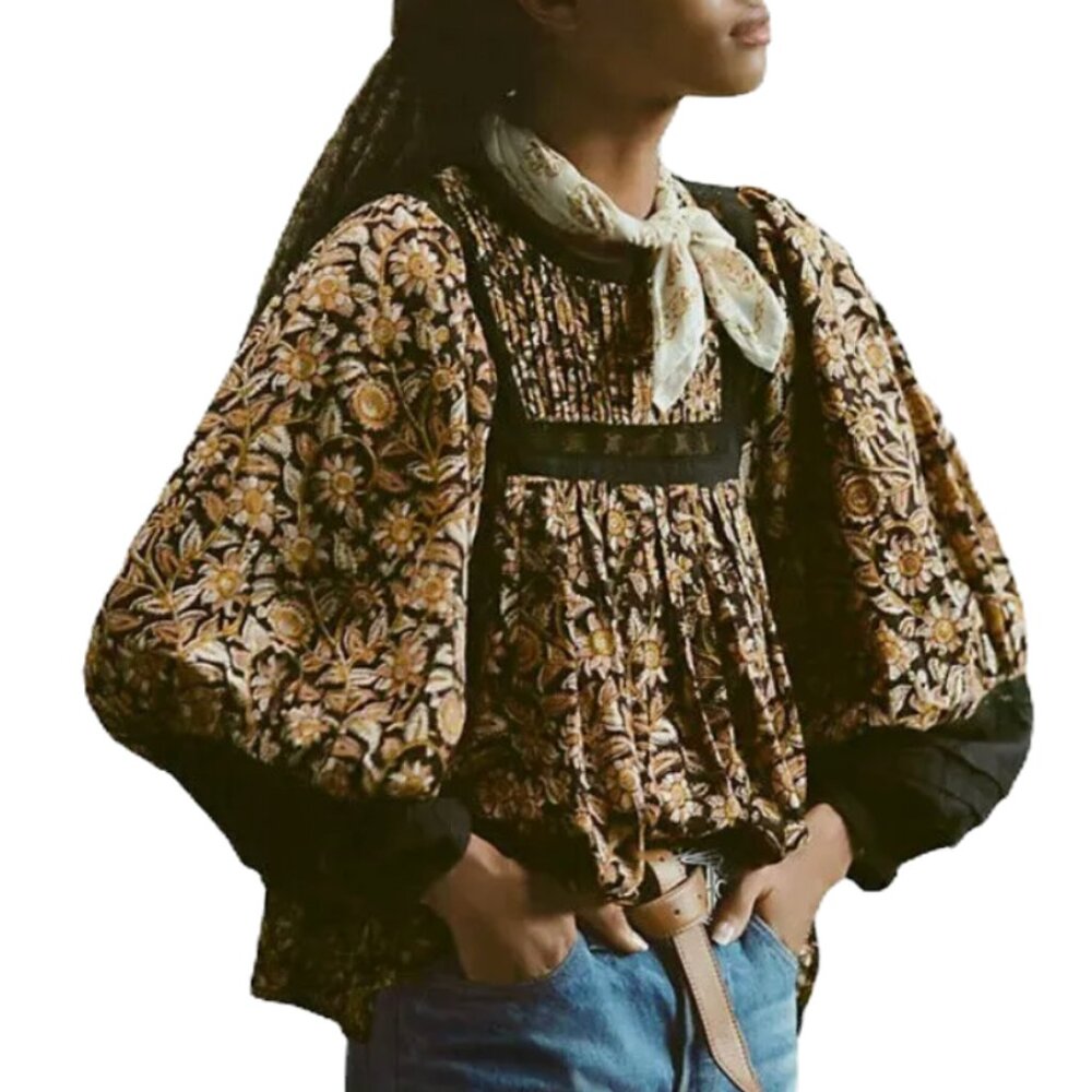 Cleobella Long Sleeve Floral Print Blouse